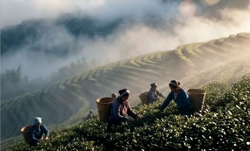 AI generated typical landscape of tea collection